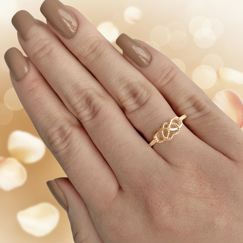 Anel Infinito Amor Prata 925 Banhado a Ouro 18k