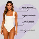 Body Quadrado Feminino Collant Suplex Regata Alça Larga Forro Duplo Verão