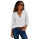 Blusa Feminina Crepe Duna Premium – Decote V e Manga 3/4