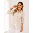 Camisa Feminina Listrada em Crepe Premium – Caimento Sofisticado