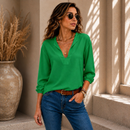 Blusa Feminina Crepe Duna Premium – Decote V e Manga 3/4