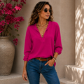 Blusa Feminina Crepe Duna Premium – Decote V e Manga 3/4