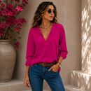 Blusa Feminina Crepe Duna Premium – Decote V e Manga 3/4