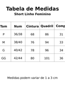 Short Feminino Linho Cintura Alta com Bolsos
