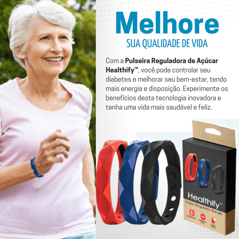 Pulseira Reguladora de Açúcar Healthify™ 🚨 Super Queima de Estoque 🚨