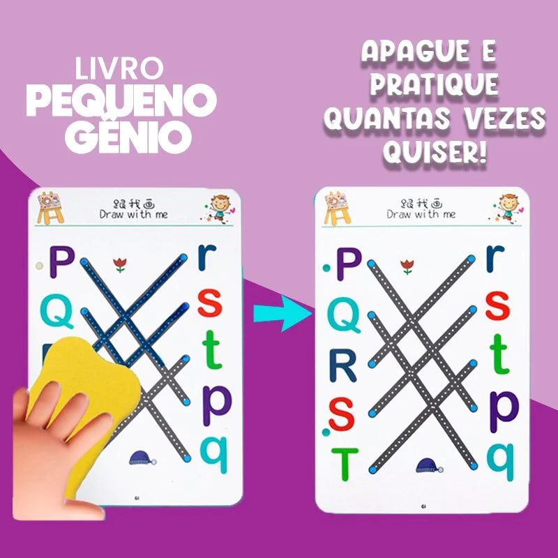 Livro Educativo Reutilizável Pequeno Gênio [40% DE DESCONTO] 🔥